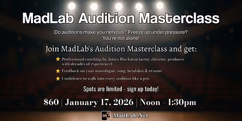Auditioning Masterclass at MadLab