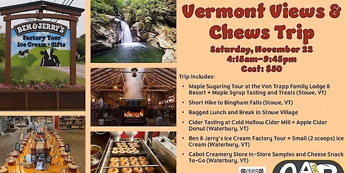 Vermont Views and Chews Trip