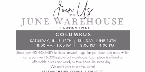 Bliss Home Market June Warehouse Shopping Event 