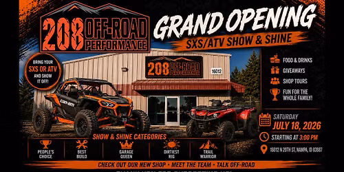 208 Off-Road Performance Grand Opening & UTV Show & Shine