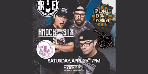 Rockets to Earth w\/ Knock for Six, People Don't Forget, No Luck, & Seth Bridges Sat 4\/25 at Frankies