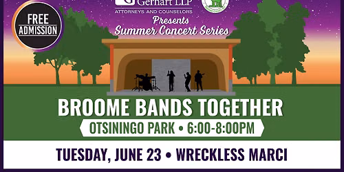 Broome Bands Together Free Summer Concert Series: Wreckless Marci 