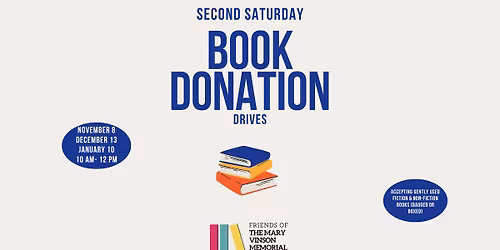 Second Saturday Book Donation Drive