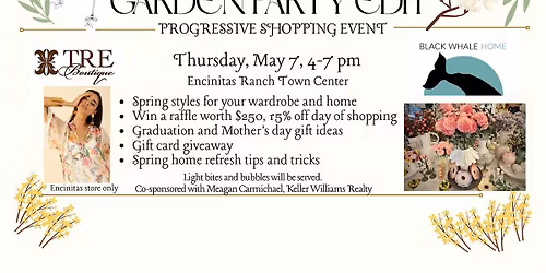 Progressive Shopping Event at TRE Boutique and Black Whale Home