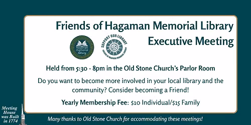 Friends of Hagaman Memorial Library Executive Meeting