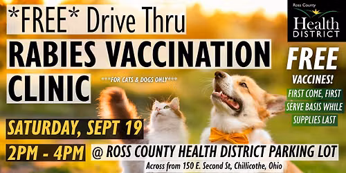 *FREE* RCHD Drive Thru Rabies Vaccination Clinic