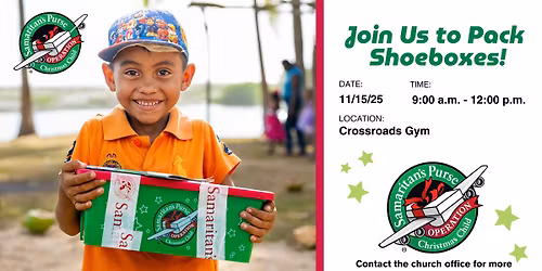 Crossroads Operation Christmas Child Packing Party