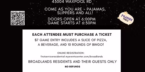 Pajama Night Bingo 