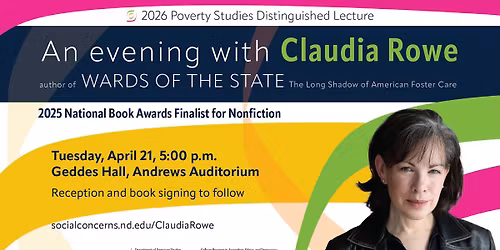 Claudia Rowe: 2026 Poverty Studies Distinguished Lecture