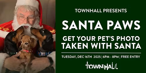 Townhall Cleveland Presents Santa Paws- Pet Pictures with Santa!