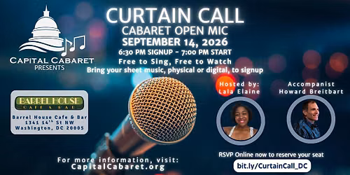 September 2026 Curtain Call Cabaret Open Mic