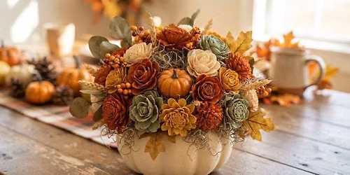Autumn Harvest Pumpkin Bouquet: Sola Wood Flower Workshop\n\n