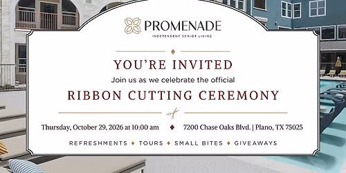 Ribbon Cutting @ Promenade Independent Senior Living w\/ PRIZE GIVEAWAYS