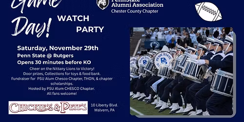 Penn State Game Day Watch Party - November 29, Rutgers Time TBA