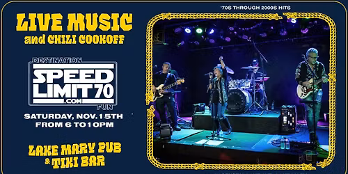 SPEED LIMIT 70 TRIO (w\/special guest Susan!) at Lake Mary Pub, 11\/15