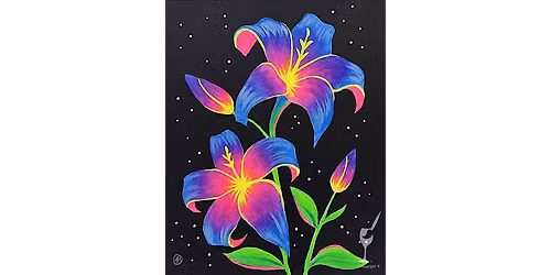 Neon Hawaiian Flower Glow - Paint and Sip in San Antonio | Classpop!\u2122