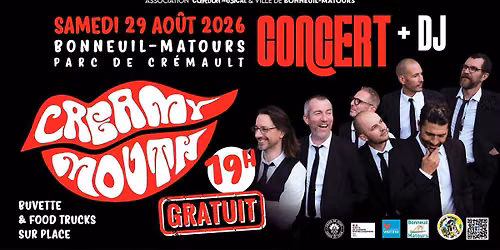 Concert Creamy Mouth + Feu d'artifice + DJ