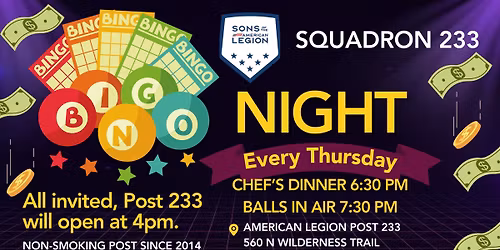 Dinner & Bingo Night | Post 233 | Ponte Vedra Beach, Florida