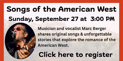 Songs of the American West with Marc Berger (for adults)