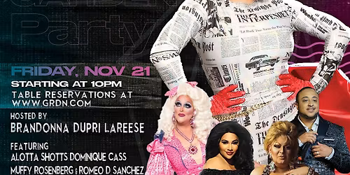 Fri Nov 21 Drag Show - 10pm Table Reservation