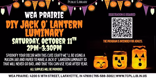 DIY Jack O' Lantern Luminary at Wea Prairie
