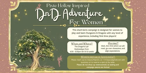 Pixie Hollow Inspired Dungeons & Dragons Adventure for Women