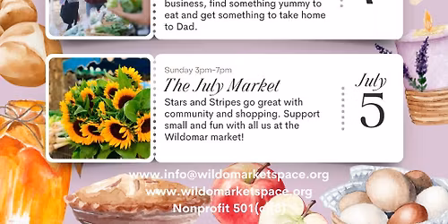 Sun 5\/3\/26 Booth at Wild-O-Market Space 3-7pm