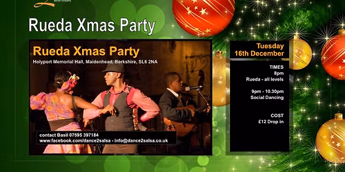 Dance2Salsa Christmas Party - Rueday in Maidenhead - 16th December 2025