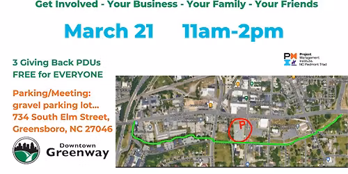 Mar 21 - NC Triad PMI - Downtown Greenway Cleanup