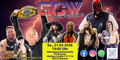 GERMAN CHAMPIONSHIP WRESTLING PR\u00c4SENTIERT den "Bremer Fr\u00fchjahrs-Catch 2026"