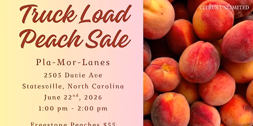 Peach Sale - Statesville, NC from 1:00 - 2:00 pm at Pla-Mor Lanes