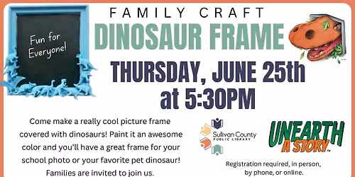Family Craft: Dinosaur Frame at the Bloomingdale branch