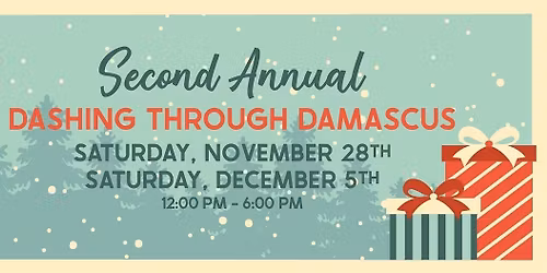 Dashing Through Damascus Vendor Signup - December 5