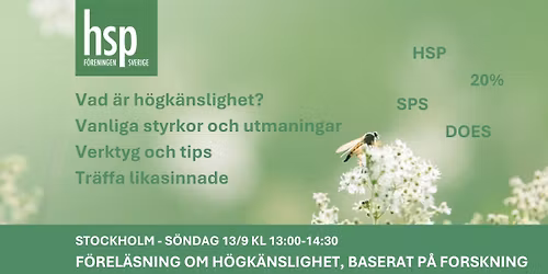 F\u00f6rel\u00e4sning om h\u00f6gk\u00e4nslighet - STOCKHOLM