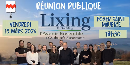 R\u00e9union publique liste l'Avenir Ensemble - Lixing-l\u00e8s-Rouhling