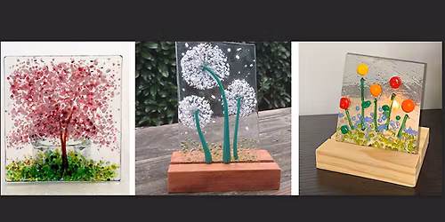 Crushed Glass Summer Flower or Spring Tree Night Light Paint Art Sip Class