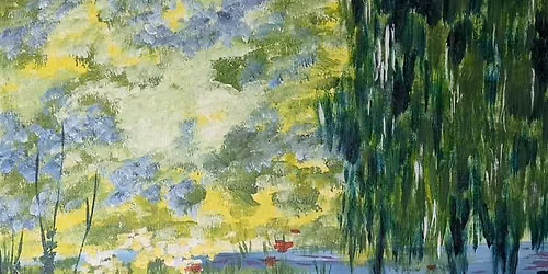 \ud83c\udfa8\ud83c\udf77\ud83c\udf3f Paint and Sip: Monet Inspired Weeping Willow \ud83c\udf3f\ud83c\udf77\ud83c\udfa8