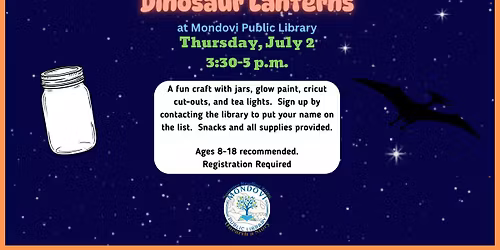 Summer Reading Teens & Tweens Program: Dinosaur Lanterns