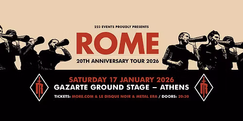 ROME Live in Athens | \u03a3\u03ac\u03b2\u03b2\u03b1\u03c4\u03bf 17 \u0399\u03b1\u03bd\u03bf\u03c5\u03b1\u03c1\u03af\u03bf\u03c5 2026 || Gazarte Ground Stage