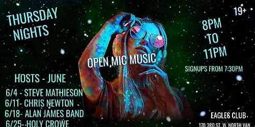 OPEN MIC THURSDAY'S @ THE EAGLES CLUB 