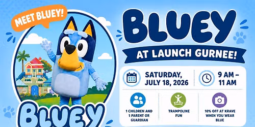 \ud83c\udf89\ud83d\udc3e Join Us for an Unforgettable Morning with Bluey at Launch Gurnee! \ud83d\udc3e\ud83c\udf89