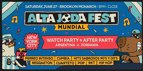 Alta Joda Fest NYC  - Watch Party & Afterparty Argentina vs Jordan