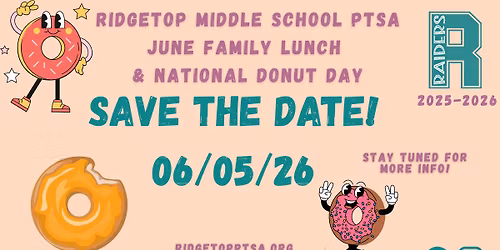 June Family Lunch & Donut Day - Save the Date!
