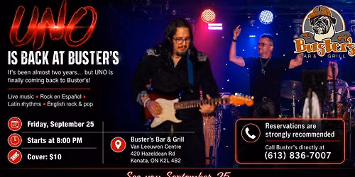 UNO Returns to Buster\u2019s \u2013 Live in Kanata