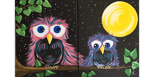 Midnight Hooting Fun Under Moonlight - Family Fun - Paint and Sip in Denver | Classpop!\u2122