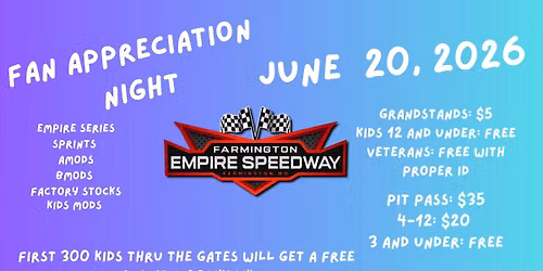 FAN APPRECIATION NIGHT- JUNE 20,2026