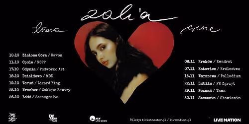 SOLD OUT: ZALIA \u2013 TRASA SERCE \u2013 Official Event, 15.11.2025, Palladium, Warszawa