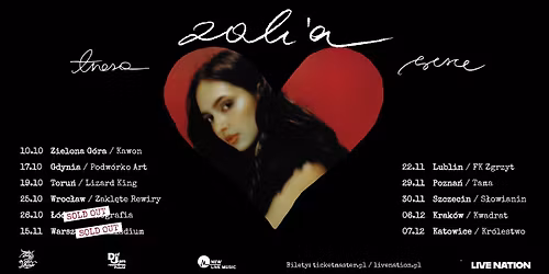 SOLD OUT: ZALIA \u2013 TRASA SERCE \u2013 Official Event, 15.11.2025, Palladium, Warszawa