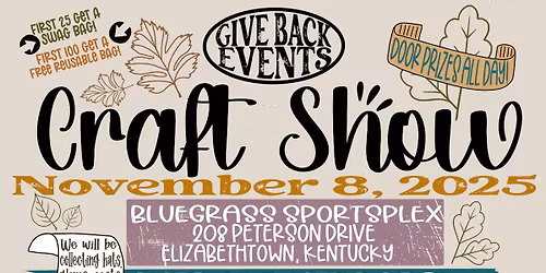 GIVE BACK EVENTS NOV CRAFT SHOW