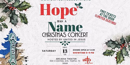Free \ud83d\udd34 Christmas Concert \ud83d\udfe2 "HOPE HAS A NAME" \ud83d\udd34